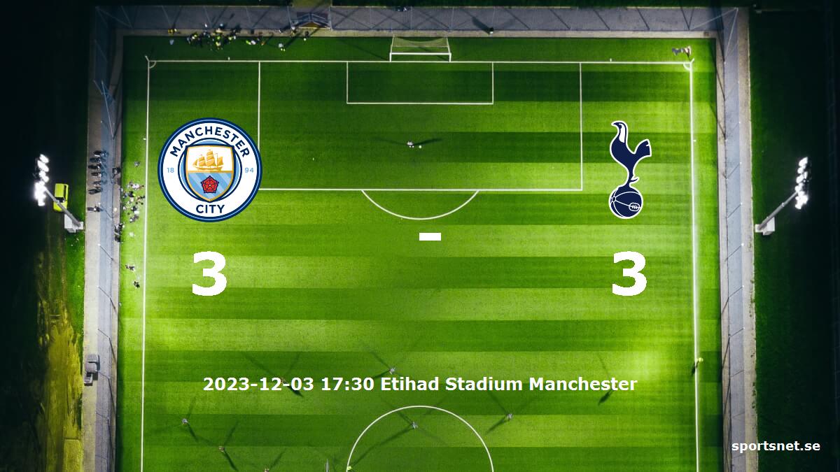 Manchester City mot Tottenham Hotspur tidslinje och laguppställning